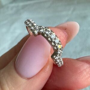 Womens Vintage Estate 14k White Gold Neil Lane Diamond Ring Spacer 2.6g